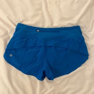 Lululemon bright blue speed up shorts